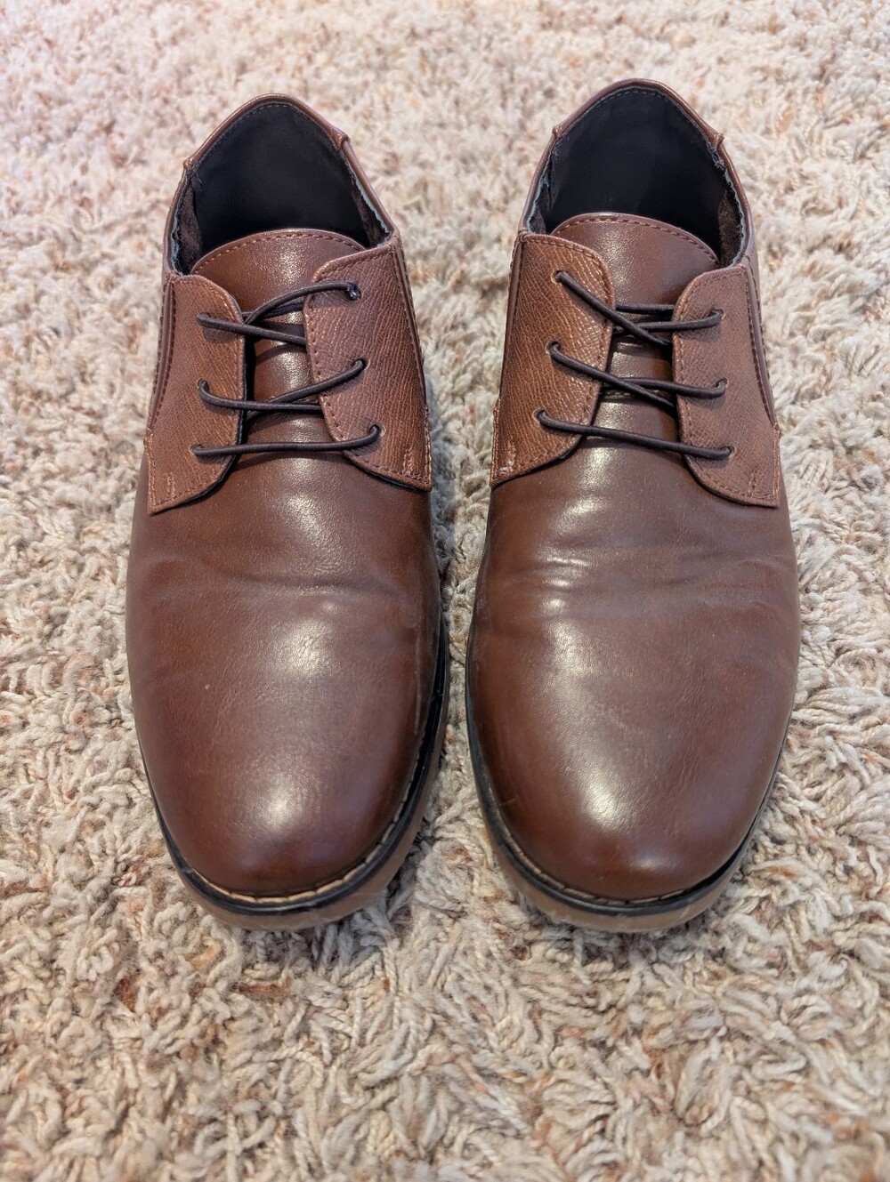 Boy's Brown Leather Lace-Up Dress Shoes
